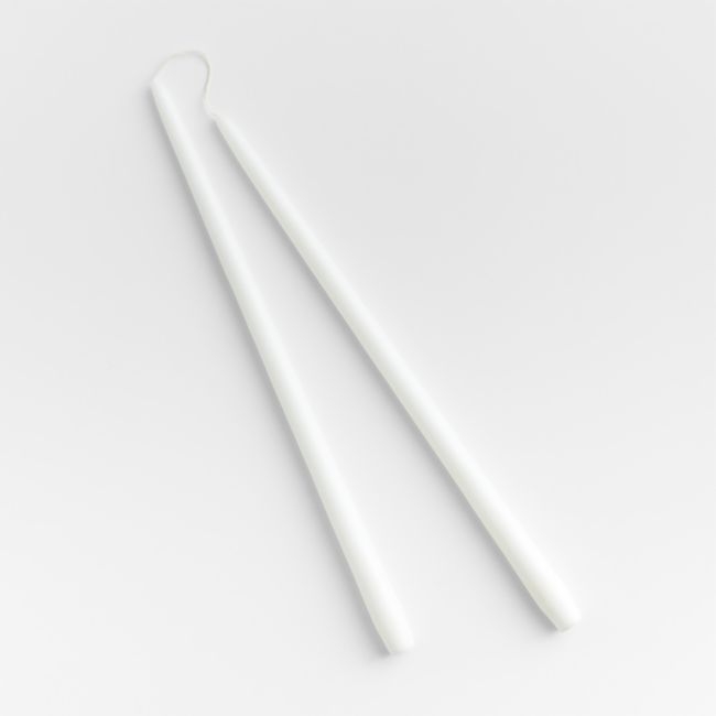 White 18" Dipped Taper Candles, Set of 2 - Image 0