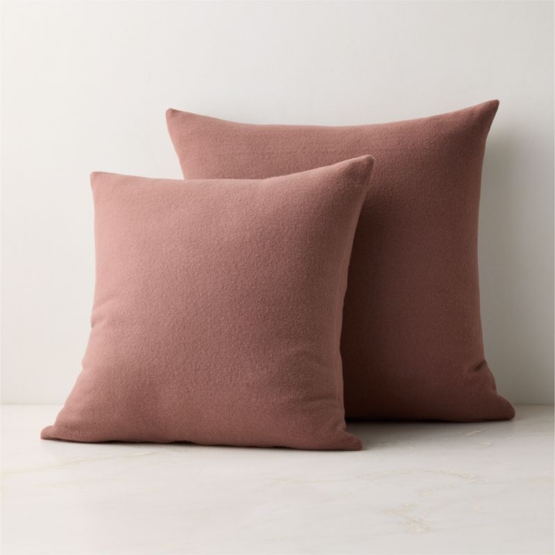 Lucy Light Mauve Merino Wool Throw Pillow Cover 23"x23" - Image 3