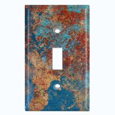 Metal Crosshatch Light Switch Plate Outlet Cover (Metal Patina 5 Print  - Single Toggle) - Image 0