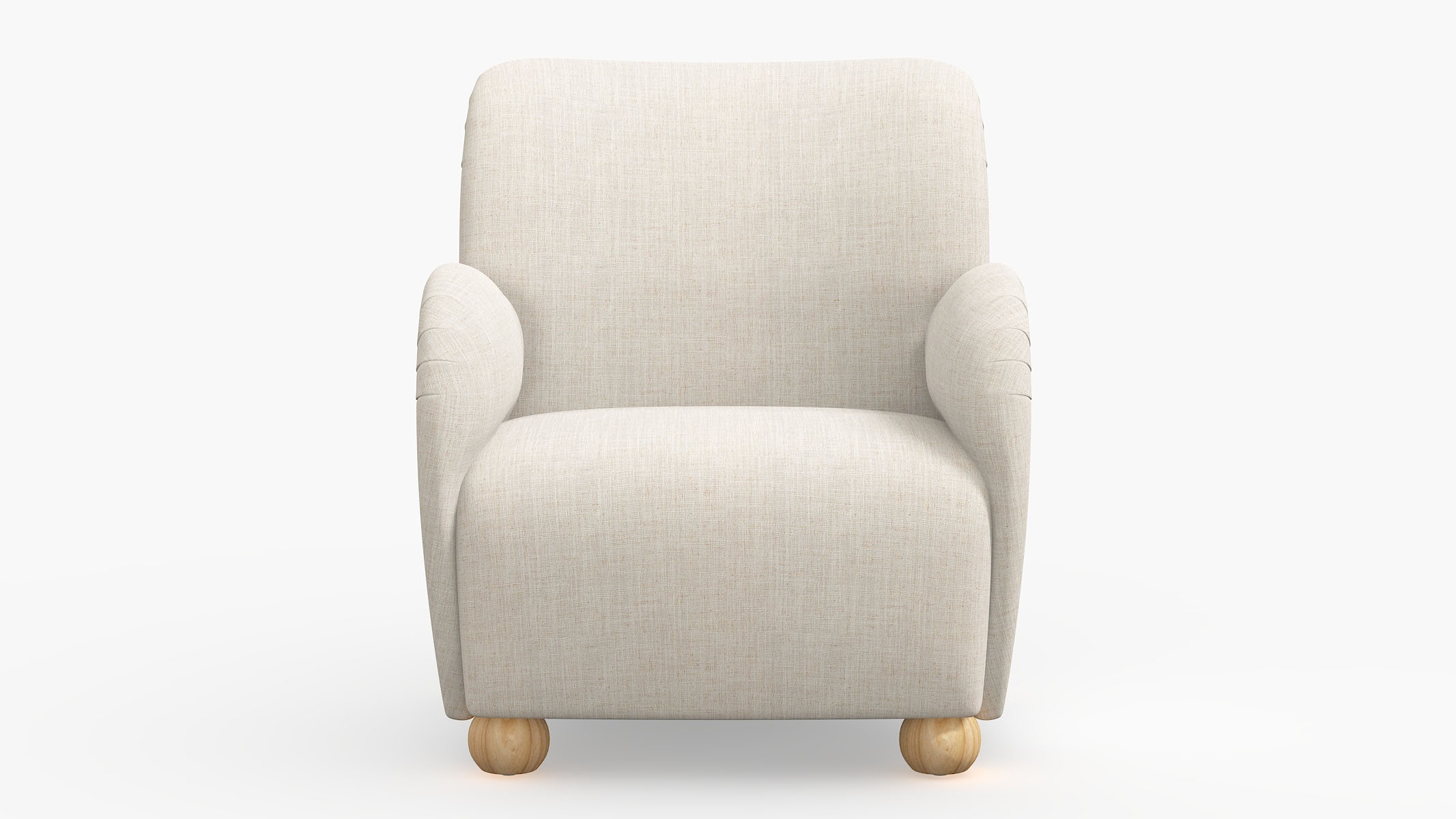 Bun Foot Accent Chair, Talc Everyday Linen, Natural - Image 1