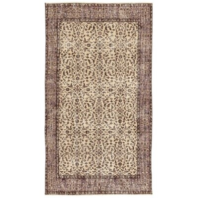 One-of-a-Kind Hand-Knotted 1960s Brown/Beige 3'2" x 6'2" Area Rug - Image 0