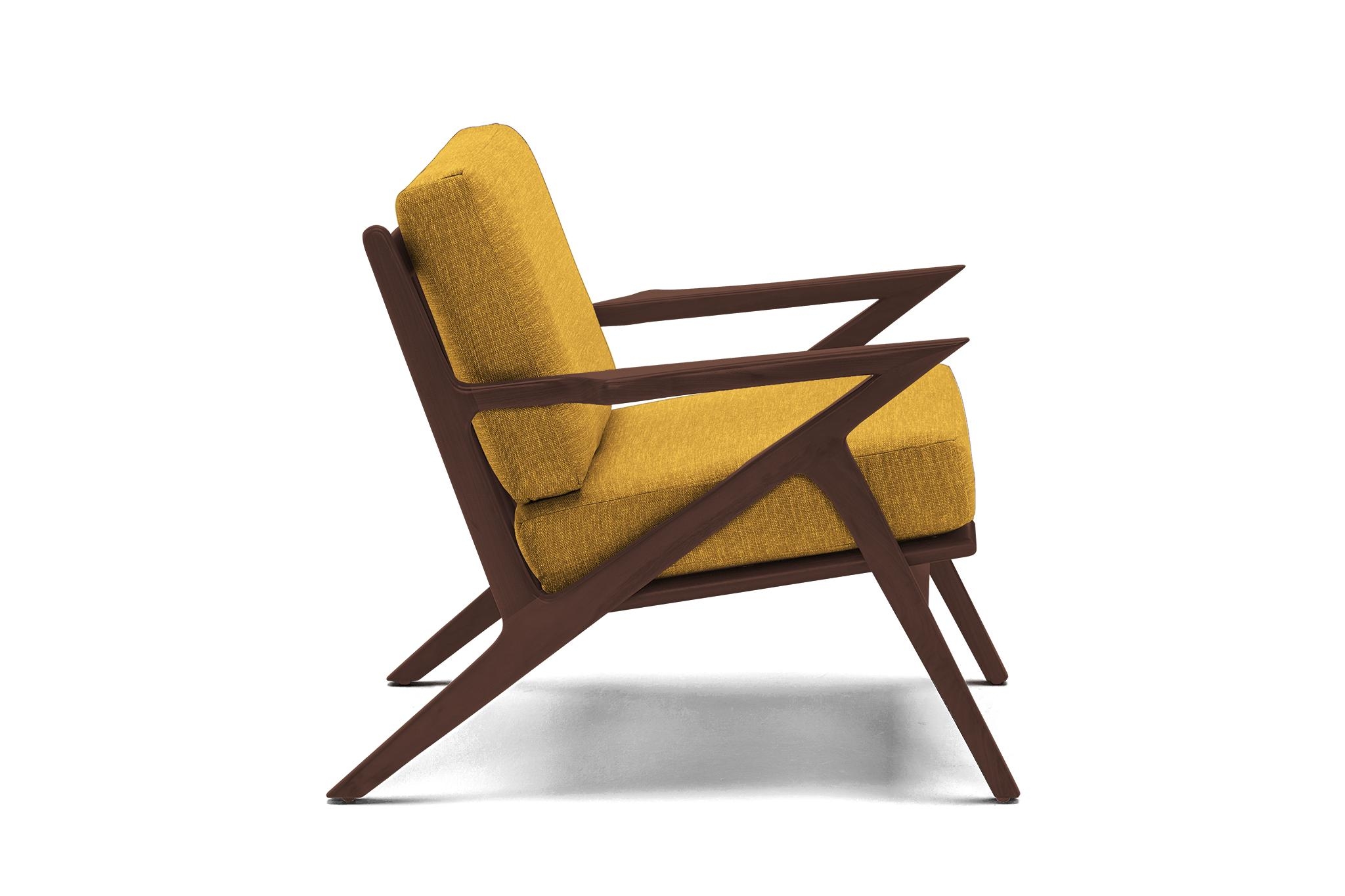 Yellow Soto Mid Century Modern Apartment Chair - Bentley Daisey - Walnut - Image 2