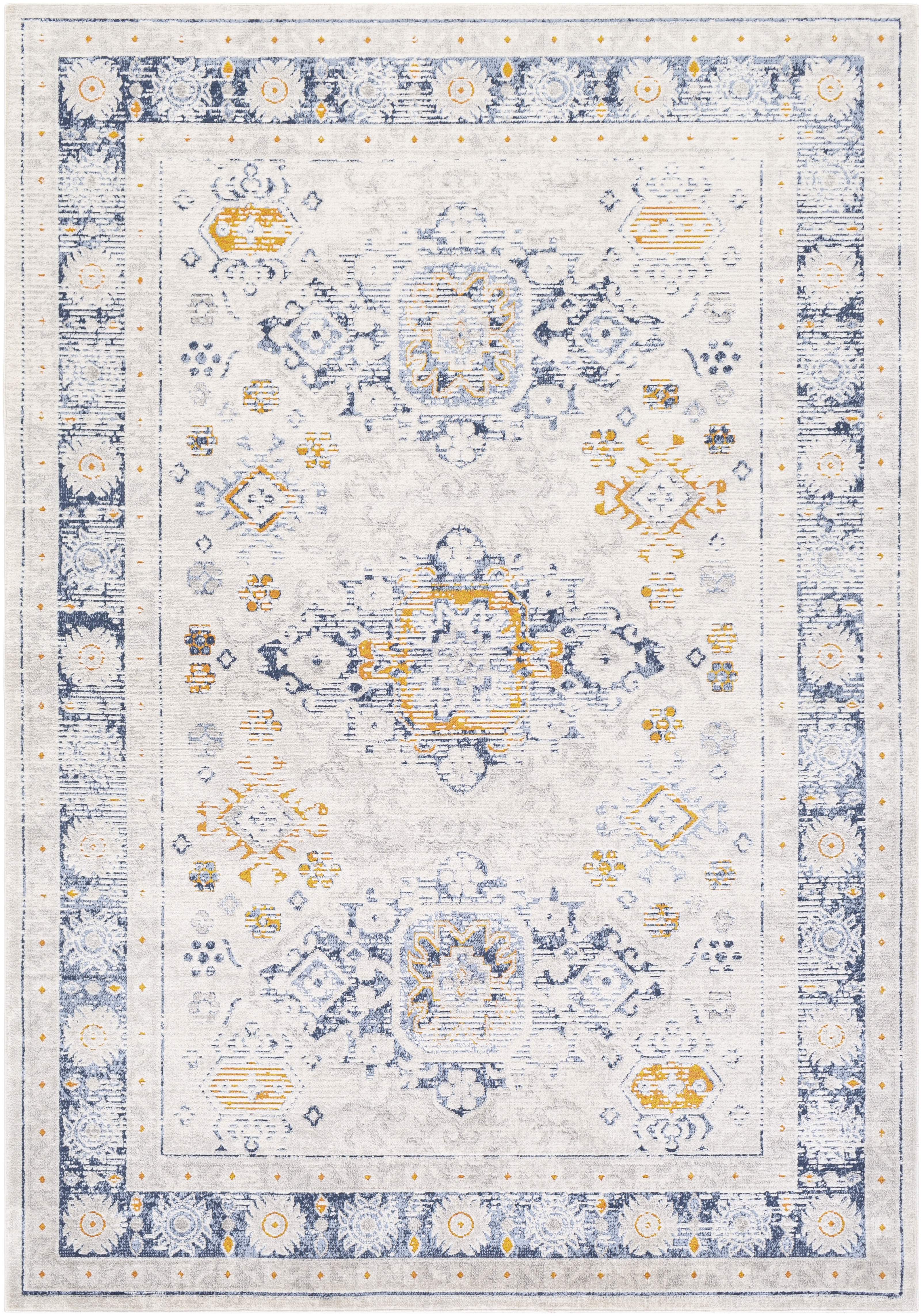 Porto White Indoor 2' x 2'11" Machine Woven Rug - Image 0