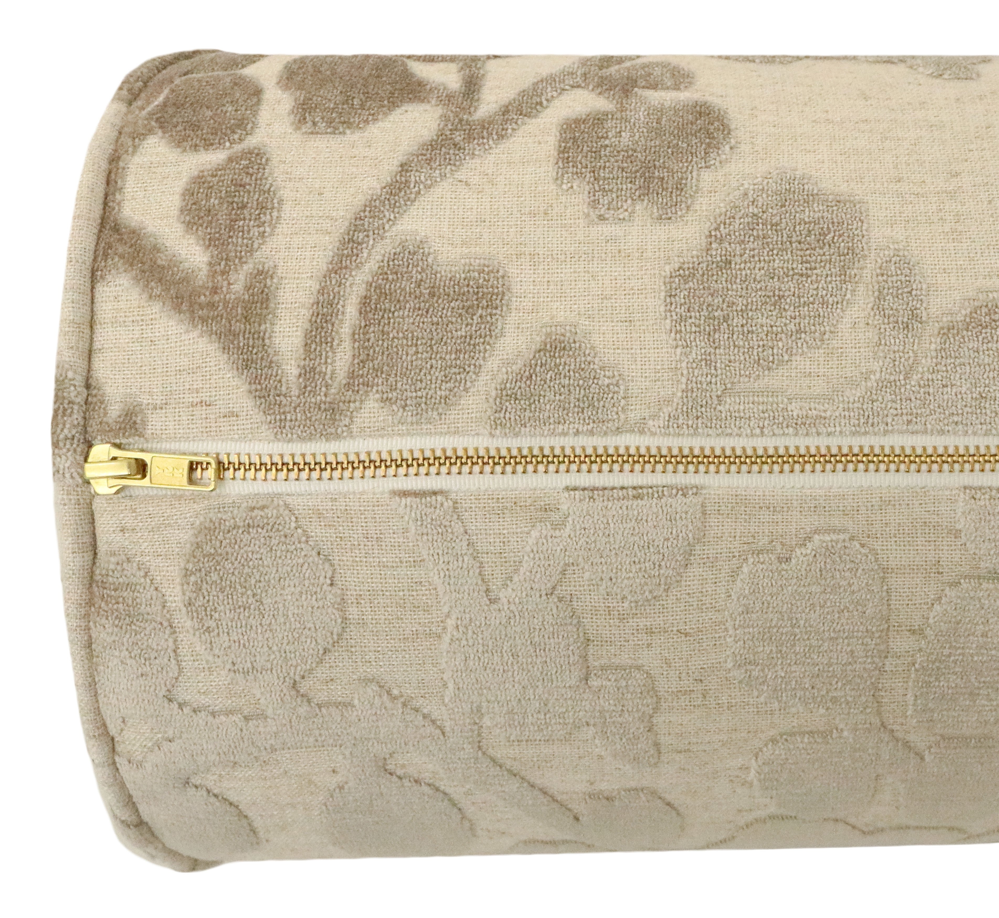THE BOLSTER :: BLOSSOM CUT VELVET // STONE - QUEEN // 9" X 36" - Image 3