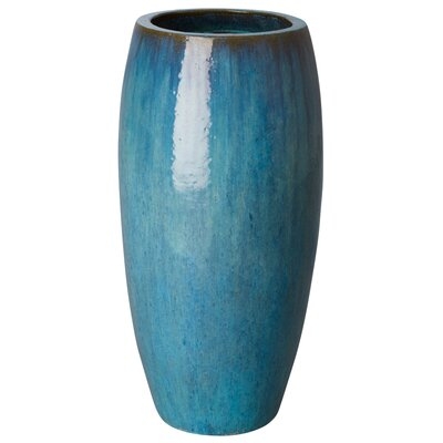 Husby Pacific Blue 33.5" Indoor / Outdoor Ceramic Floor Vase - Image 0
