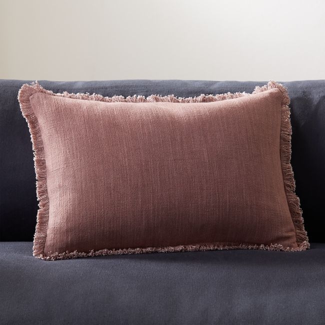 18"x12" Eyelash Mauve Pillow with Feather-Down Insert - Image 0
