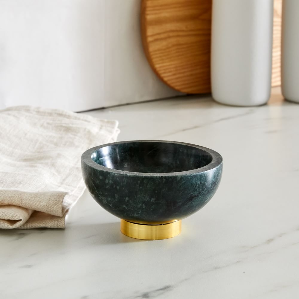 Marble Kitchen Serveware, Dip Bowl, Green, Marble Brass, Individual - Image 0