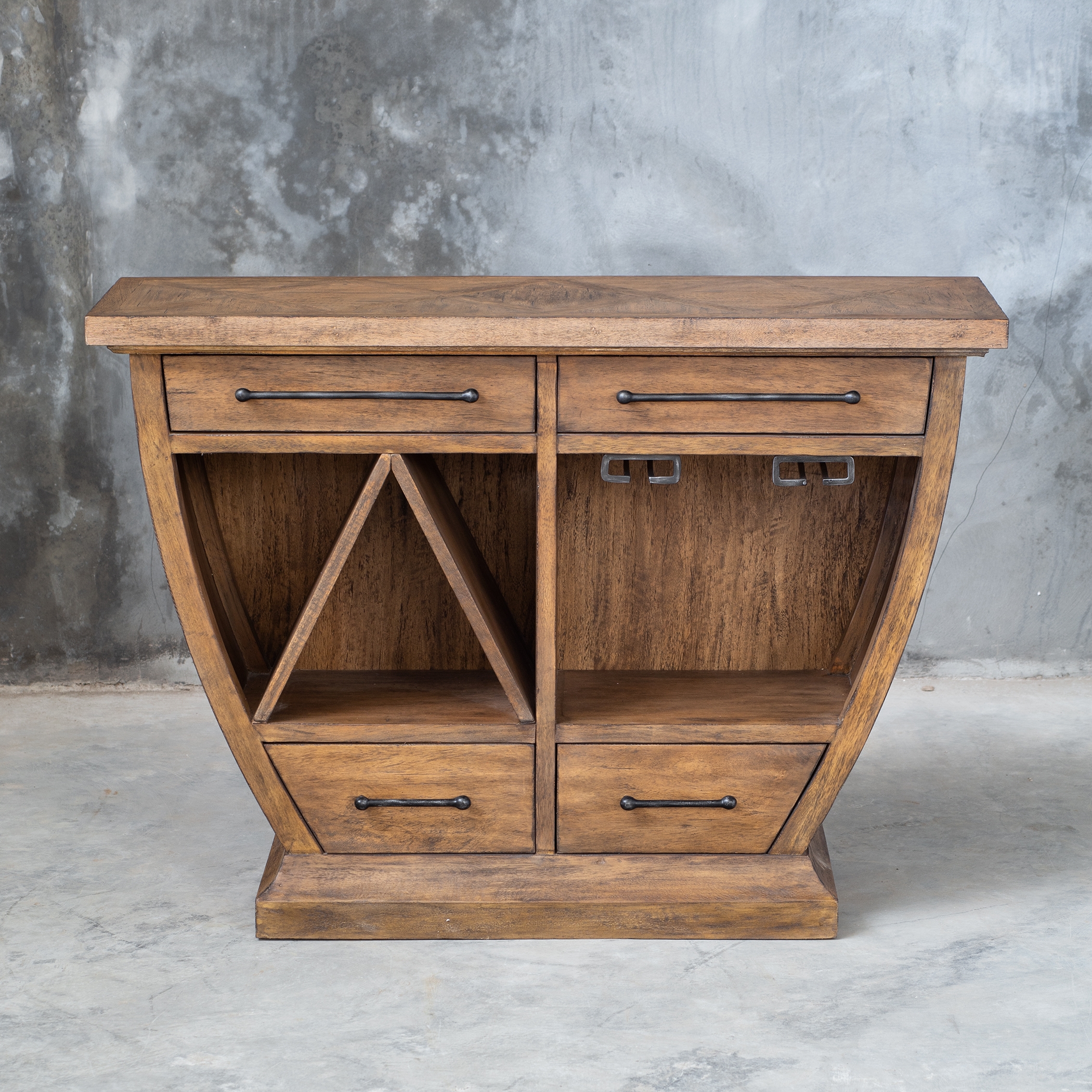 Aleph Rustic Wood Bar Cabinet - Image 5