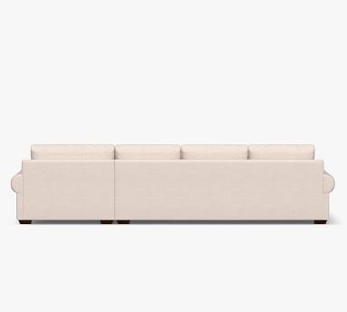 Big Sur Roll Arm Upholstered Deep Seat Left Arm Sofa with Double Chaise Sectional and Bench Cushion, Down Blend Wrapped Cushions, Performance Heathered Tweed Graphite - Image 5