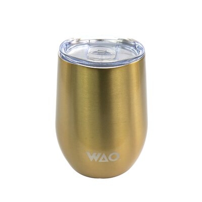 WAO 12 Ounce Thermal Wine Tumbler With Lid In Gold - Image 0