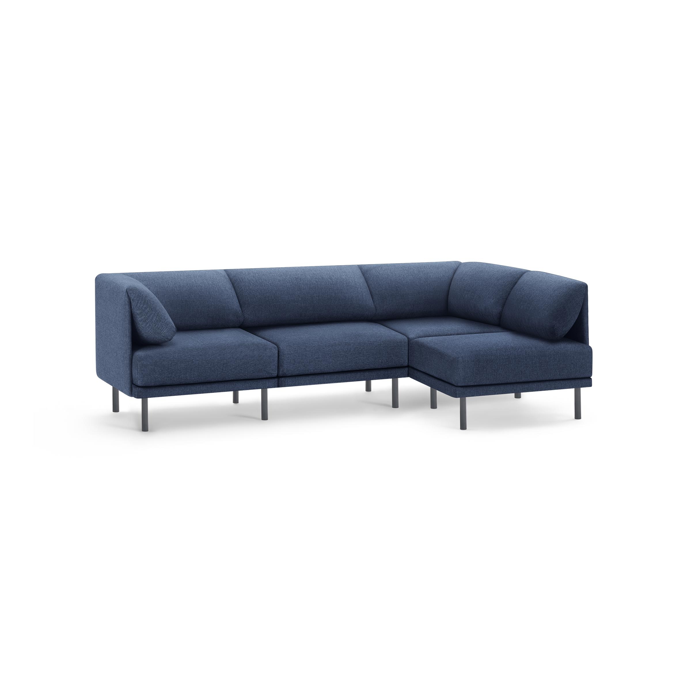 Range 4-Piece One Arm Sectional in Navy Blue - Image 0