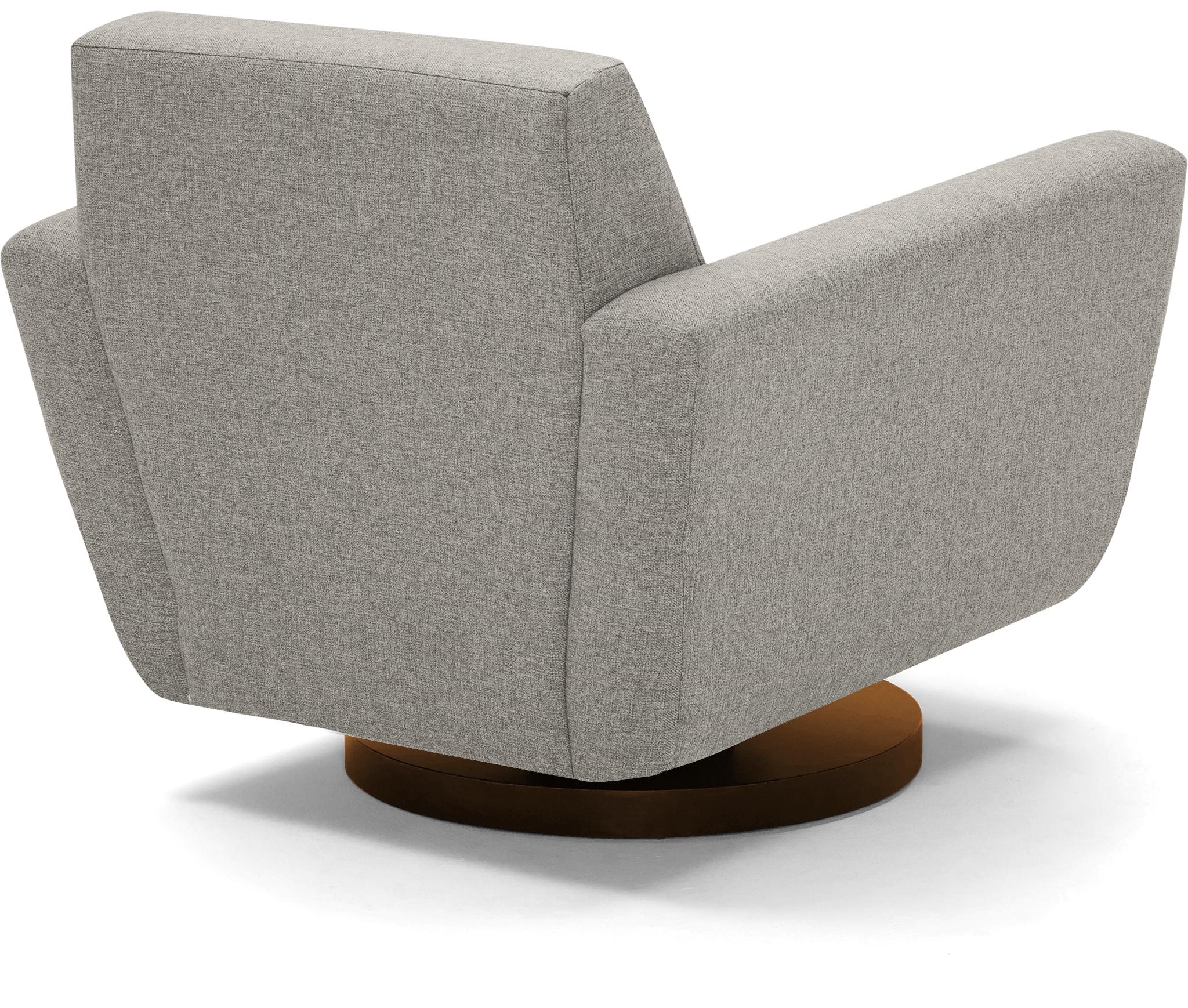 White Hughes Mid Century Modern Swivel Chair - Bloke Cotton - Mocha - Image 3