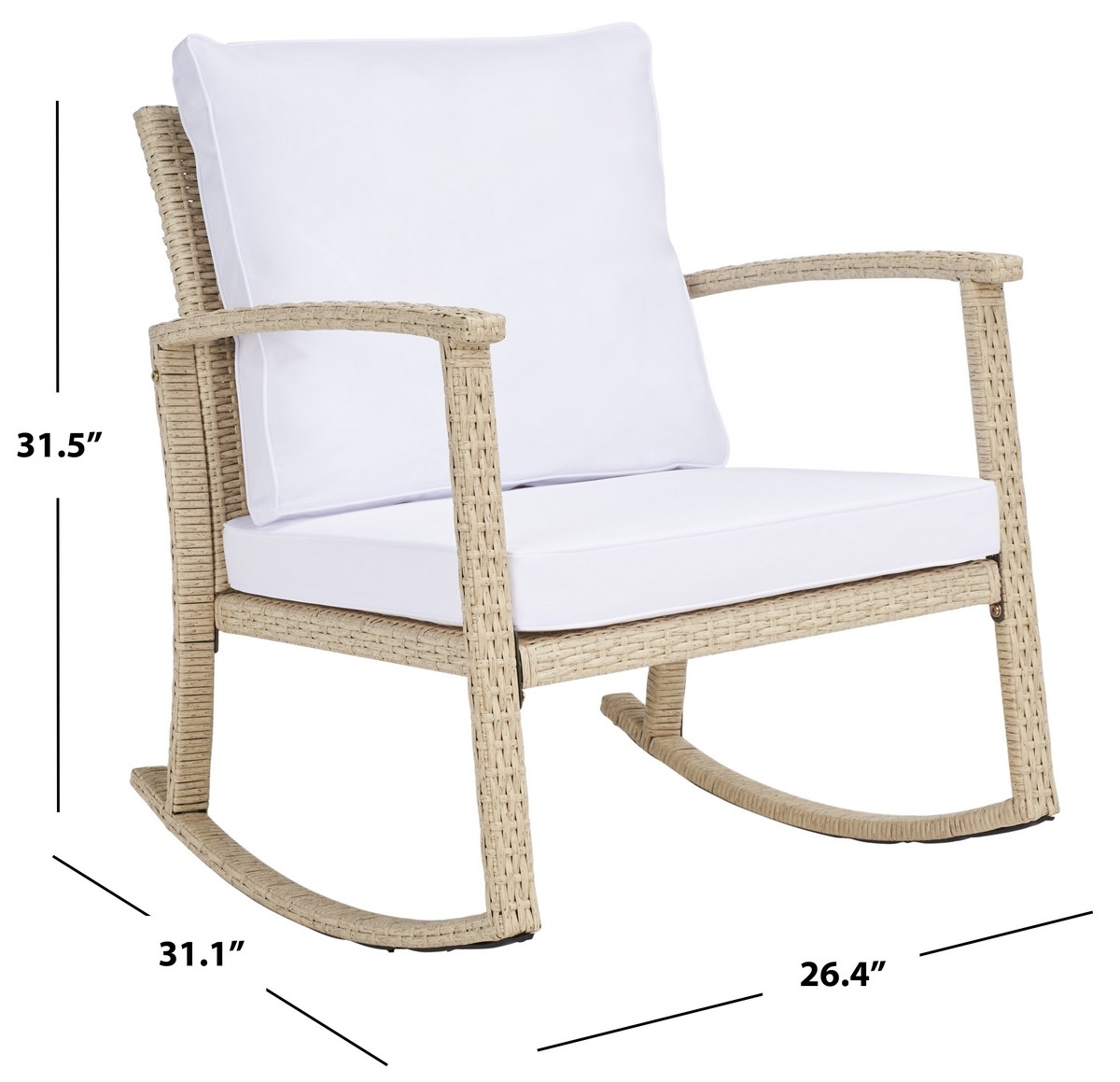 Daire Rocking Chair - Beige/White - Safavieh - Image 9