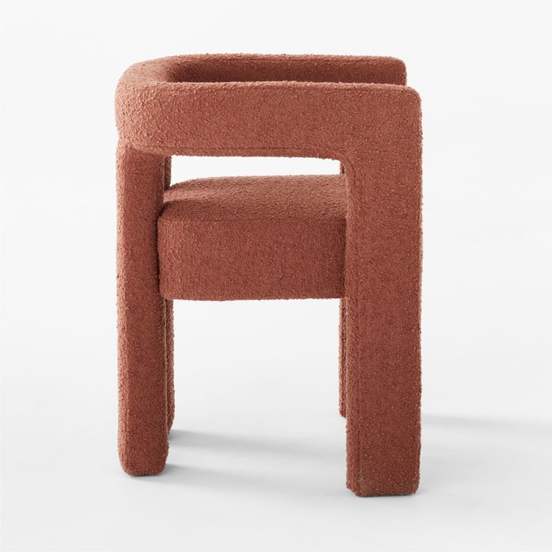 Stature Terracotta Red Boucle Dining Armchair - Image 3