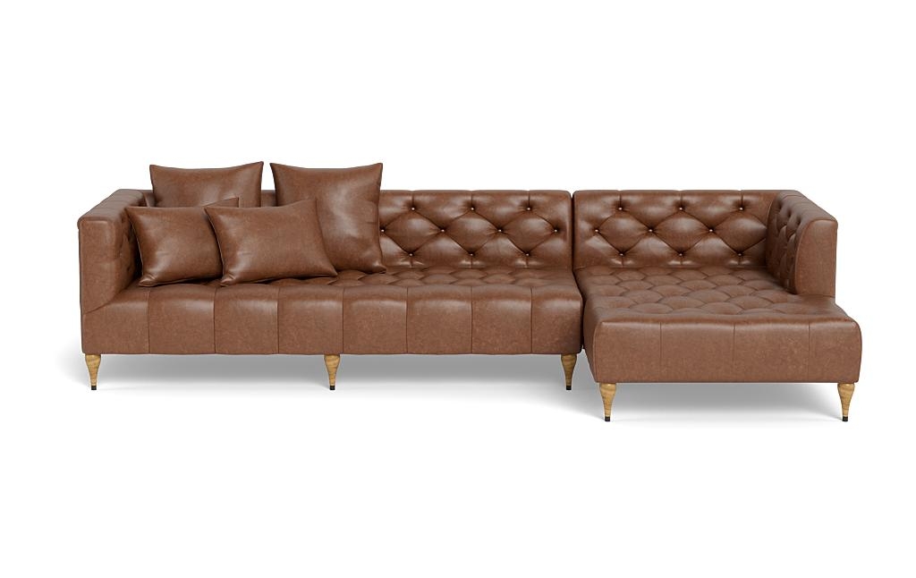 Ms. Chesterfield Leather Sectional Sofa with Right Chaise by Apartment Therapy - Image 0