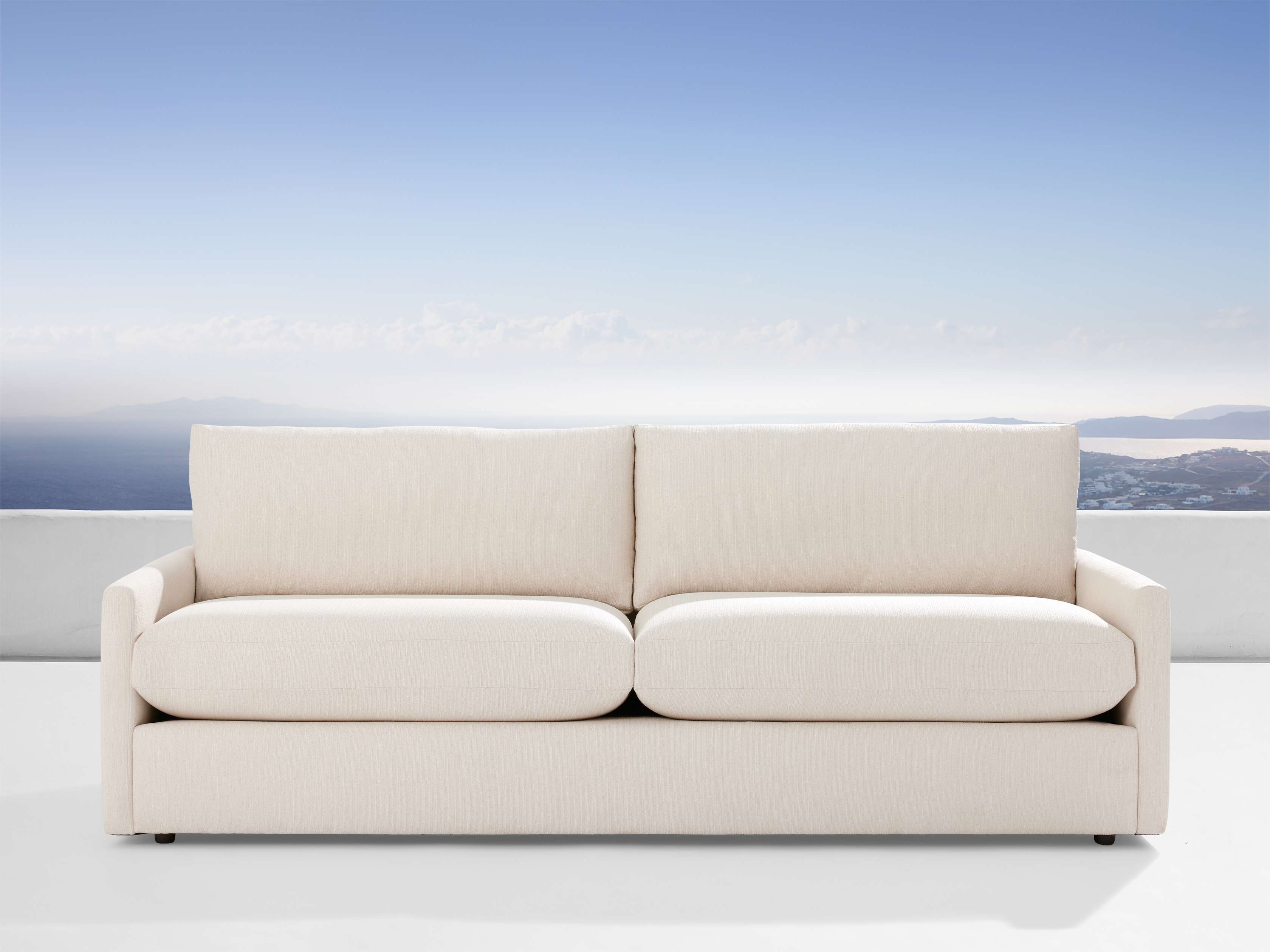 Kipton Outdoor Sofa in Upholstered 108" White  Twilly Pearl  - Image 0