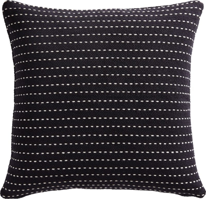 Clique Black Pillow with Feather-Down Insert, 20" x 20", - Image 3