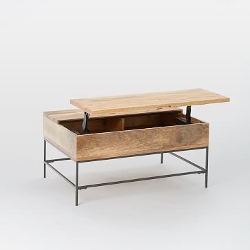 Industrial Storage Coffee Table, Small, Raw Mango - Image 1