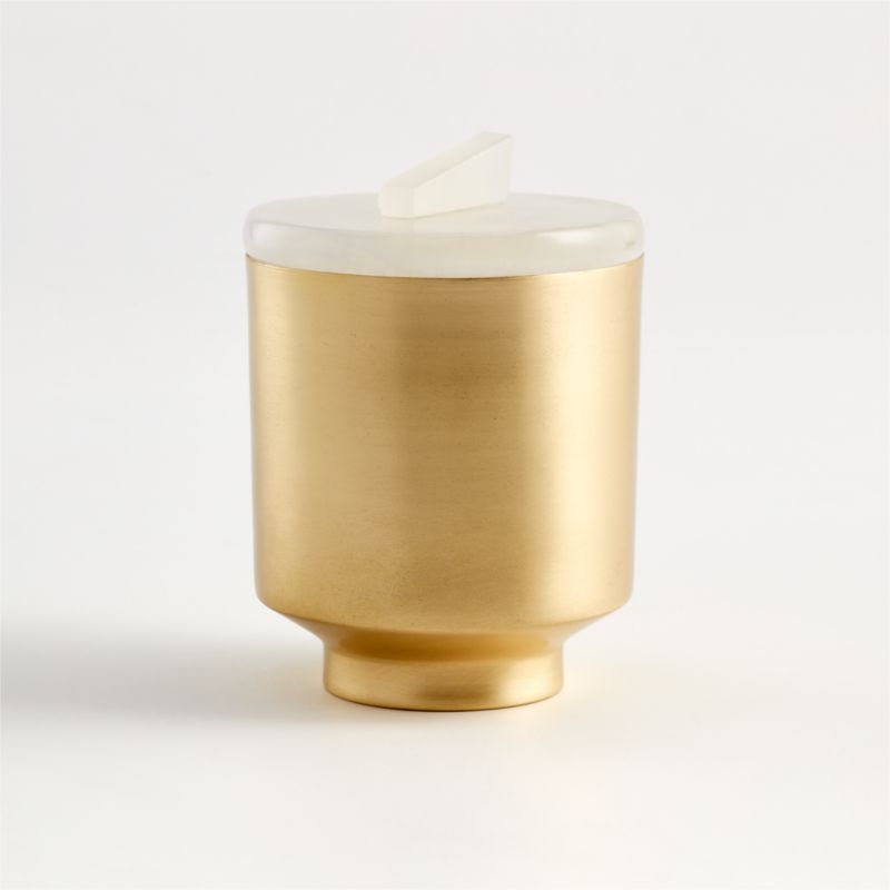 Lavender Brass Candle with Onyx Lid - Image 1