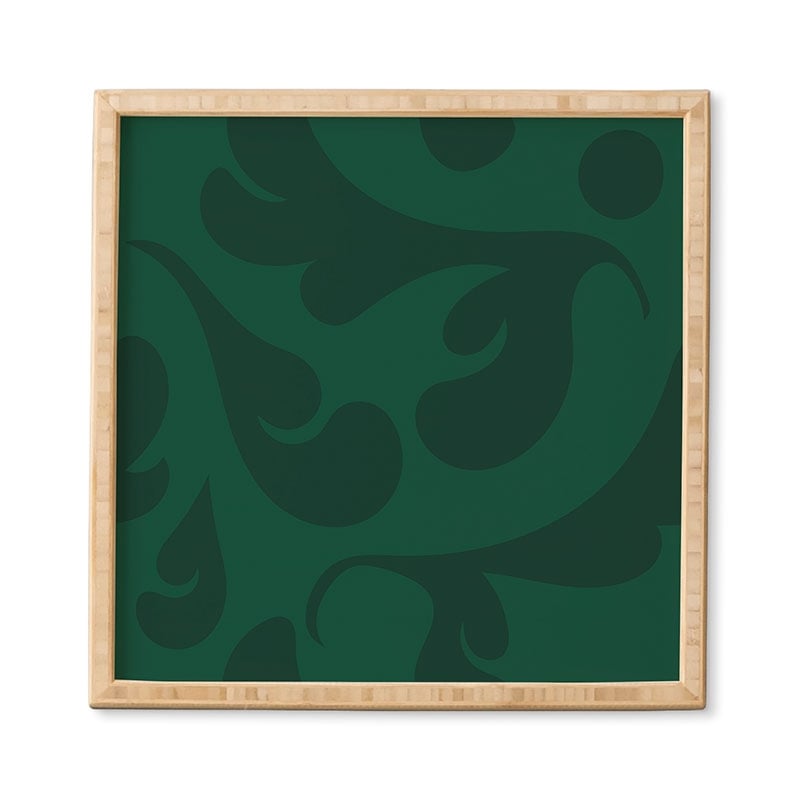 Playful Green by Camilla Foss - Framed Wall Art Basic White 20" x 20" - Image 0