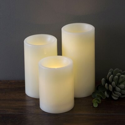 Martha Stewart LED 3 Piece Unscented Pillar Candle Set - Image 0