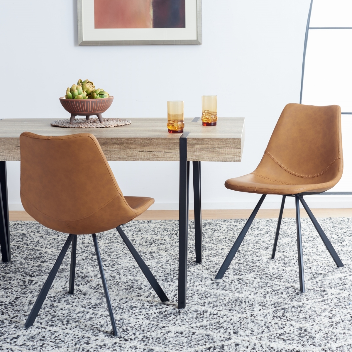 Kayne Dining Chair - Cognac / Black - Safavieh - Image 1