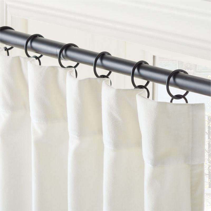 Warm White Organic Cotton Velvet Window Curtain Panel 48"x120'' - Image 1
