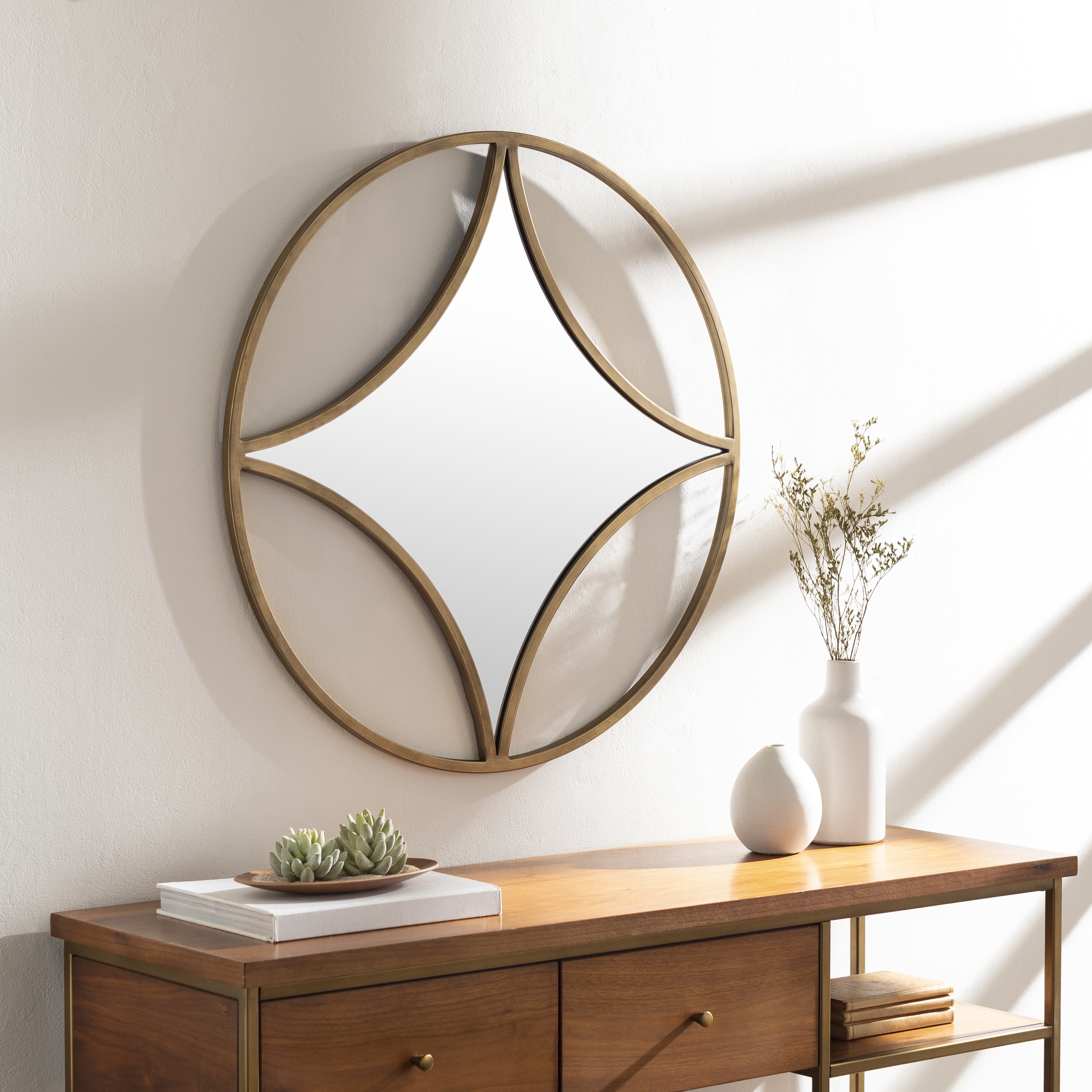 Luxley Gold 30"H x 30"W x 1"D Mirror - Image 1
