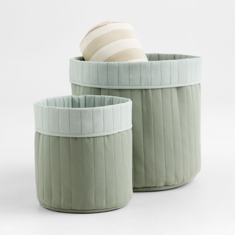 Quilted Reversible Floor Storage Bin - Thumbnail 4