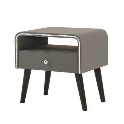 Atkins 1 - Drawer Nightstand in Gray/Brown - Image 0