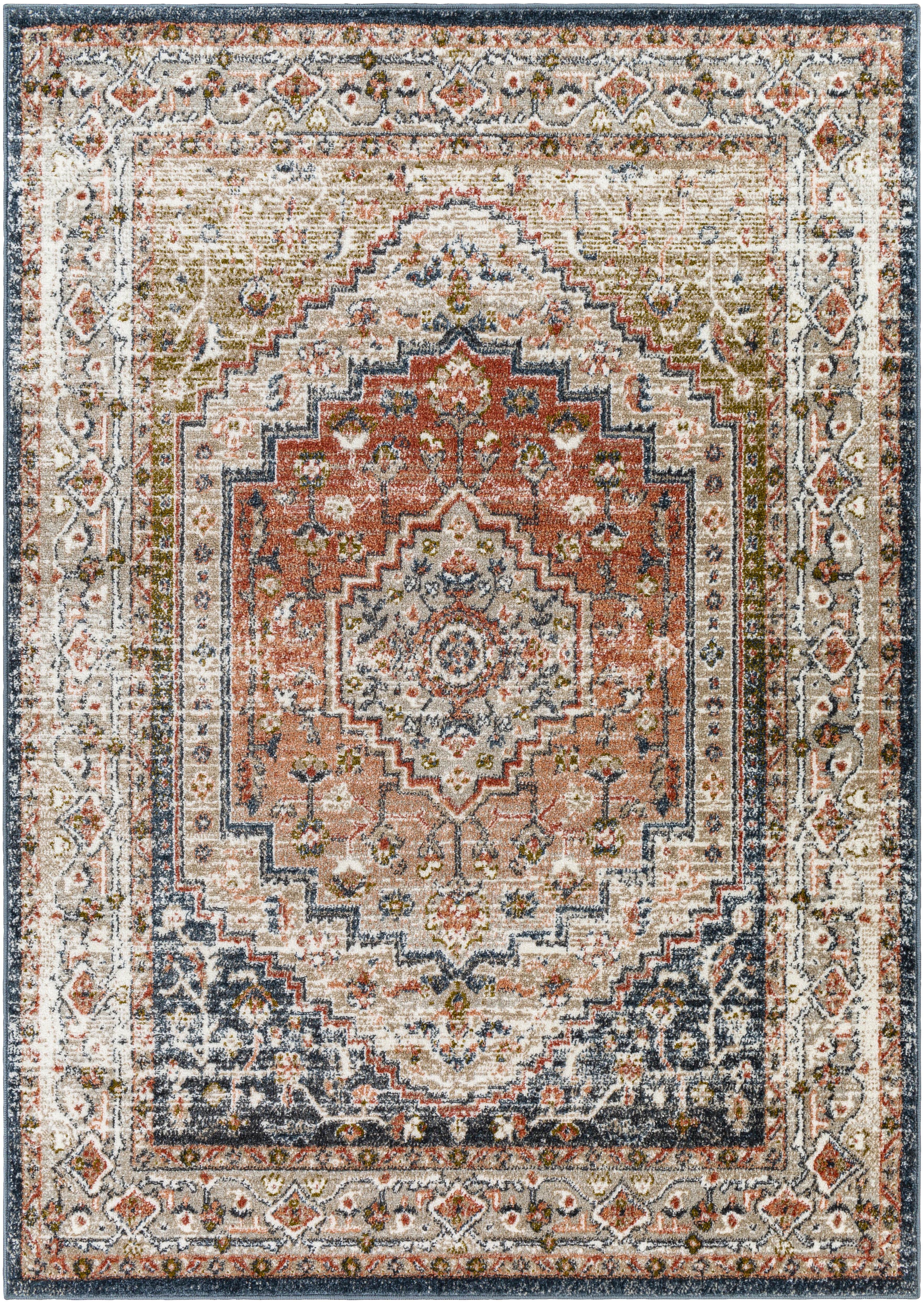 Davaro Beige Indoor 5'3" x 7' Machine Woven Rug - Image 0