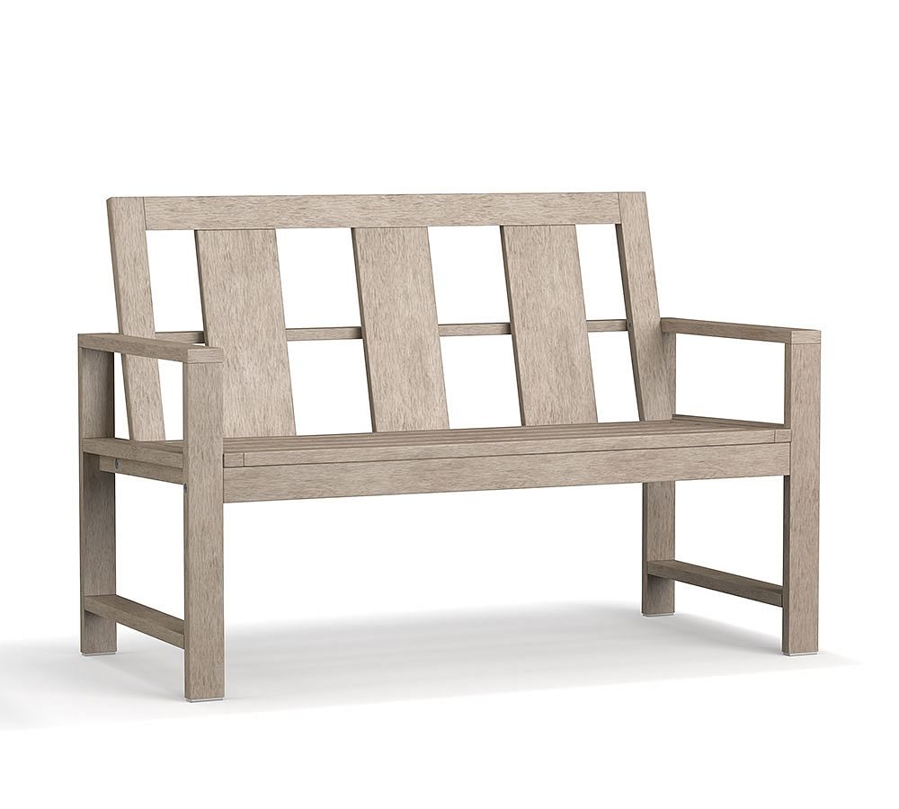 Indio Porch Bench Frame, Weathered Gray - Image 0