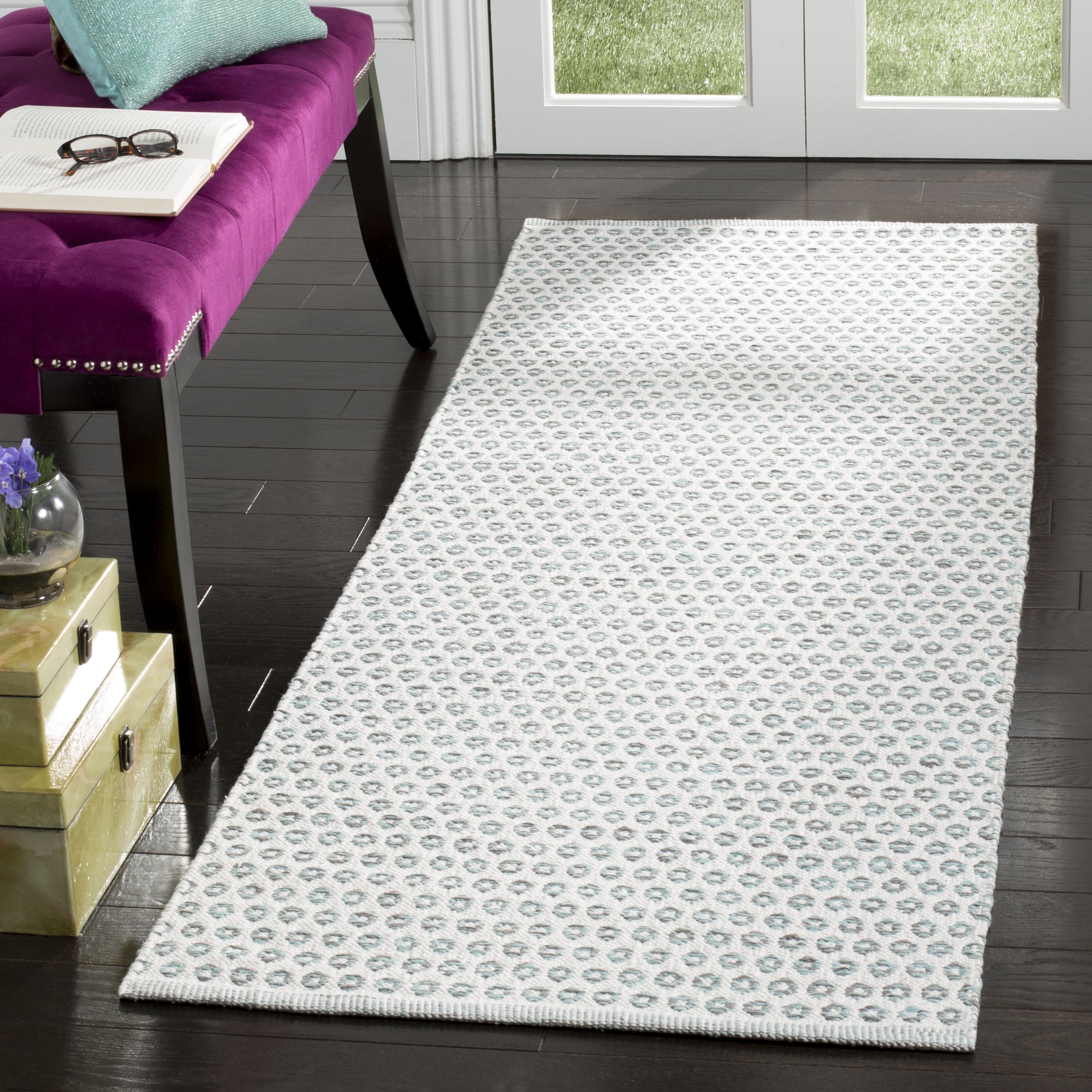 Arlo Home Hand Woven Area Rug, MTK616M, Slate/Ivory,  2' 3" X 7' - Image 1