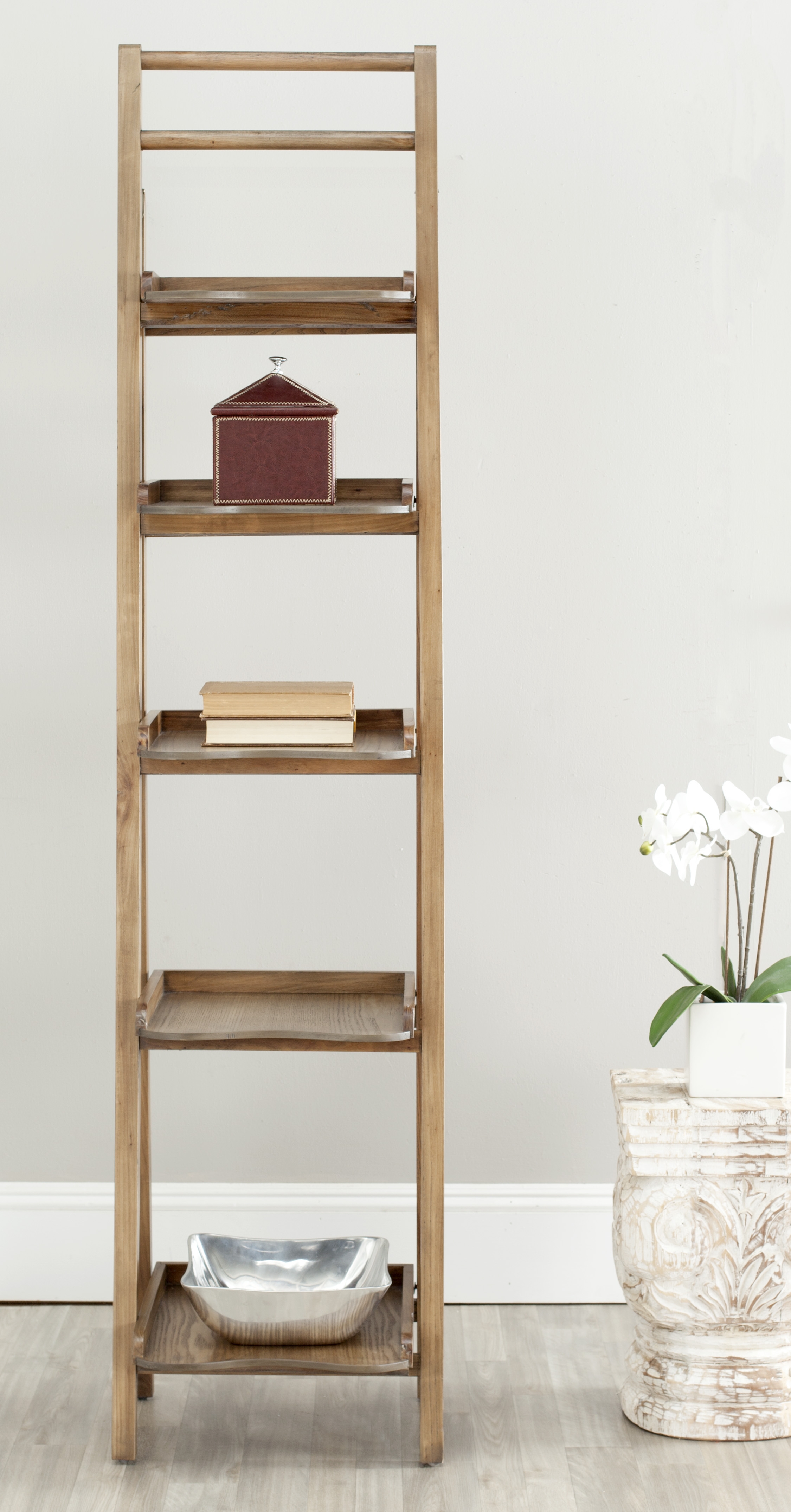 Asher Leaning 5 Tier Etagere - Oak - Safavieh - Image 8