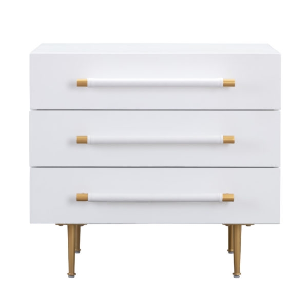 Trident Nightstand, White & Lilly - Image 0