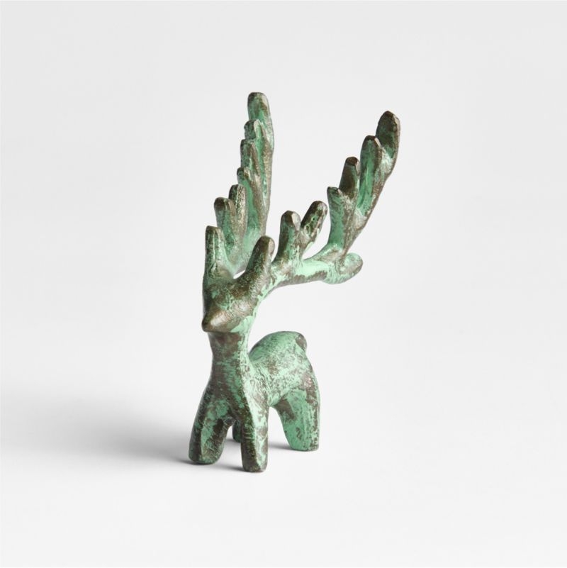 Antique Verdigris Reindeer Placecard Holder - Image 1