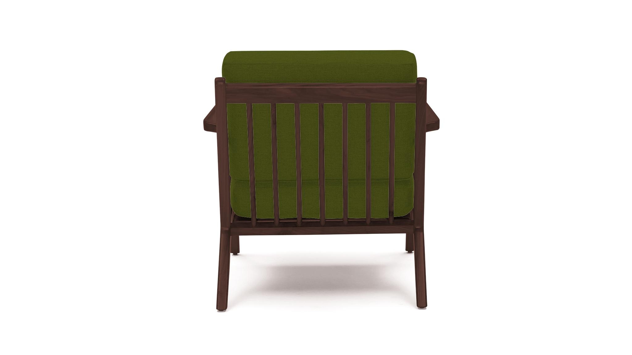 Green Soto Mid Century Modern Concave Arm Chair - Royale Apple - Walnut - Image 4