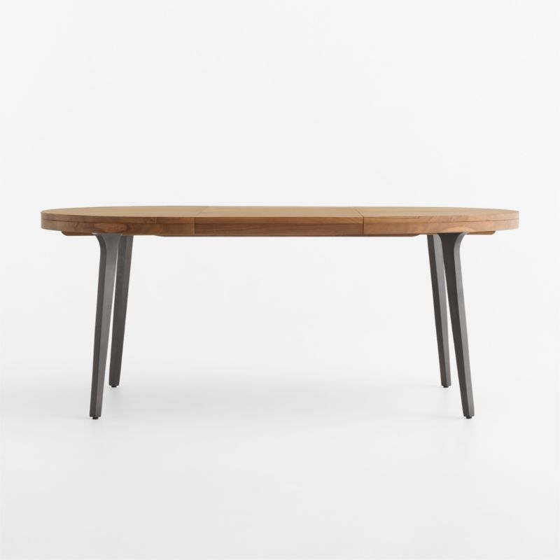 Lakin 50"-74" Teak Round Wood Extendable Dining Table - Image 3
