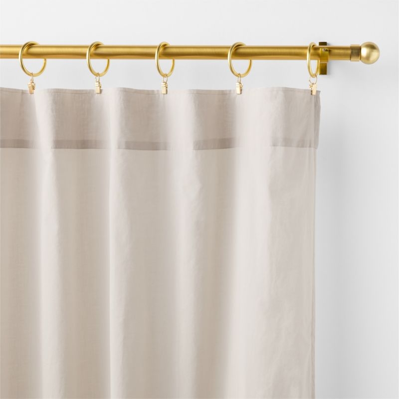 Floral Eyelet Natural Taupe Organic Cotton Sheer Window Curtain Panel 52"x84" - Image 2