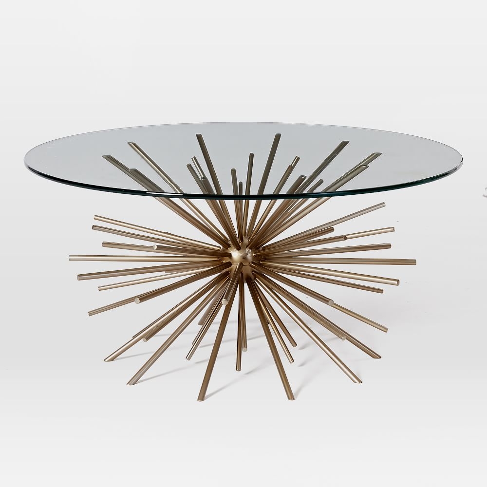 Starburst Coffee Table, Blackened Brass/Glass - Image 0