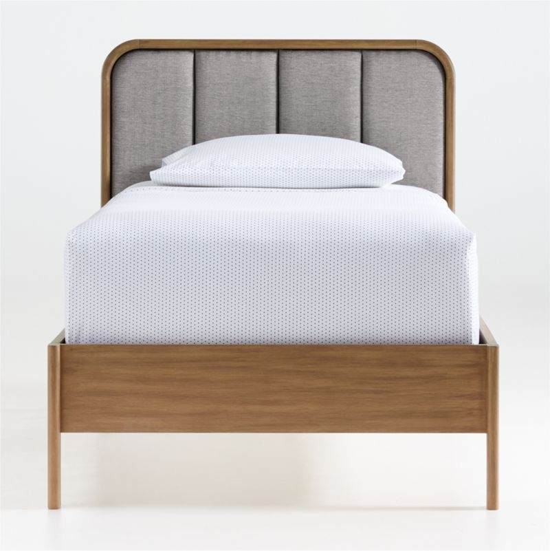 Wes Full Upholstered Wood Bed - Image 1