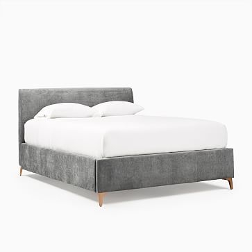 Andes Tall No Tufting, Low Profile Bed, King, DVelvet, Pewter, Dark Pewter - Image 3
