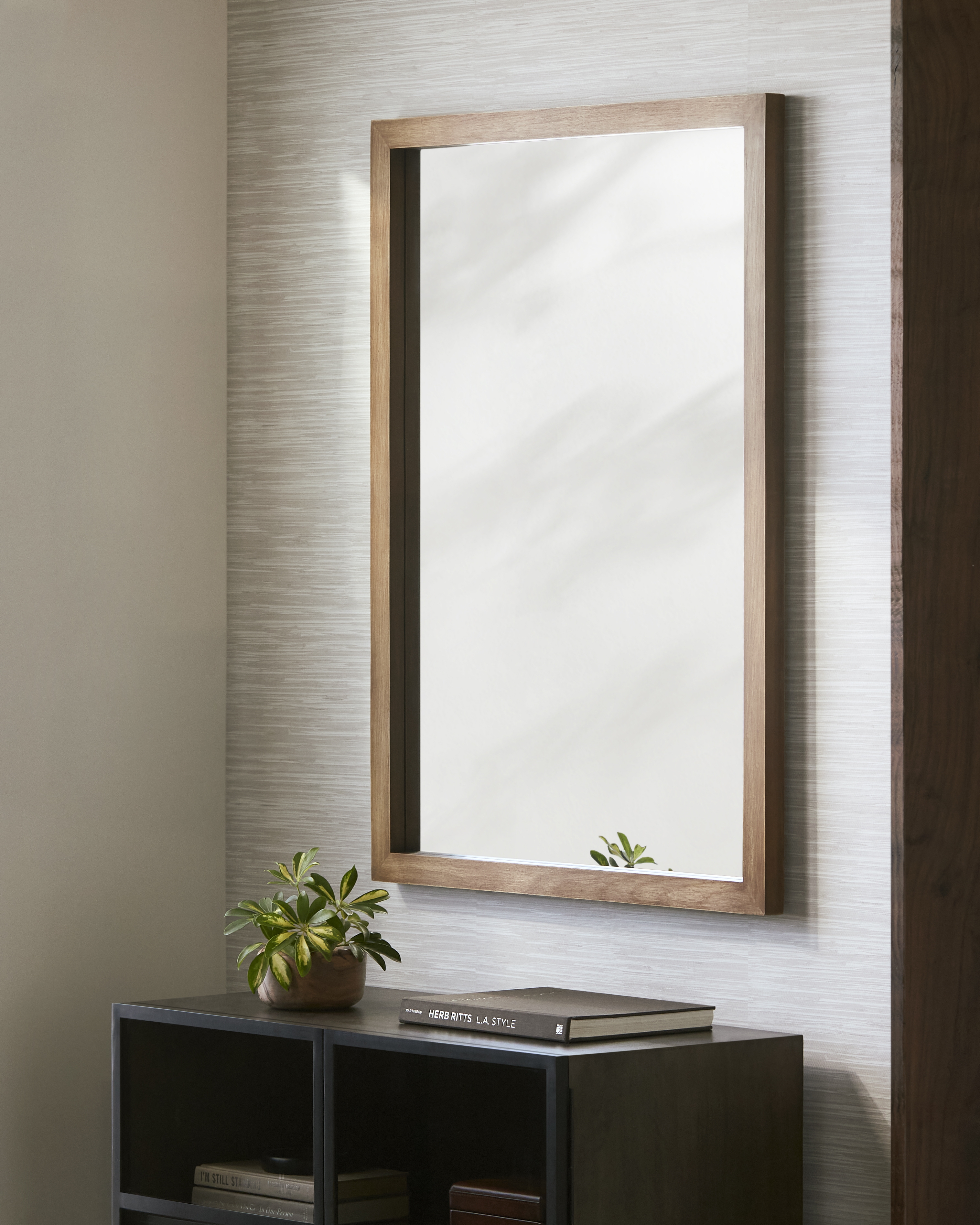 Livabliss Brooklynn Wood 35"H x 24"W x 2"D Accent Mirror - Image 1