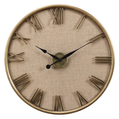 Firstime & Co. Gold Aubree Burlap Clock - Image 0