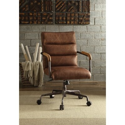Top Grain Leather Executive Office Chair In Antique Slate - Image 0
