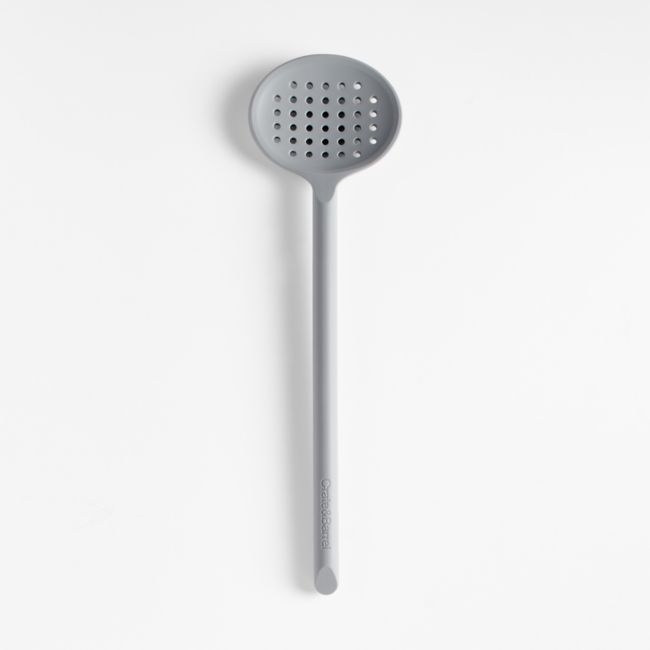 Crate & Barrel Grey Silicone Slotted Spoon - Image 0