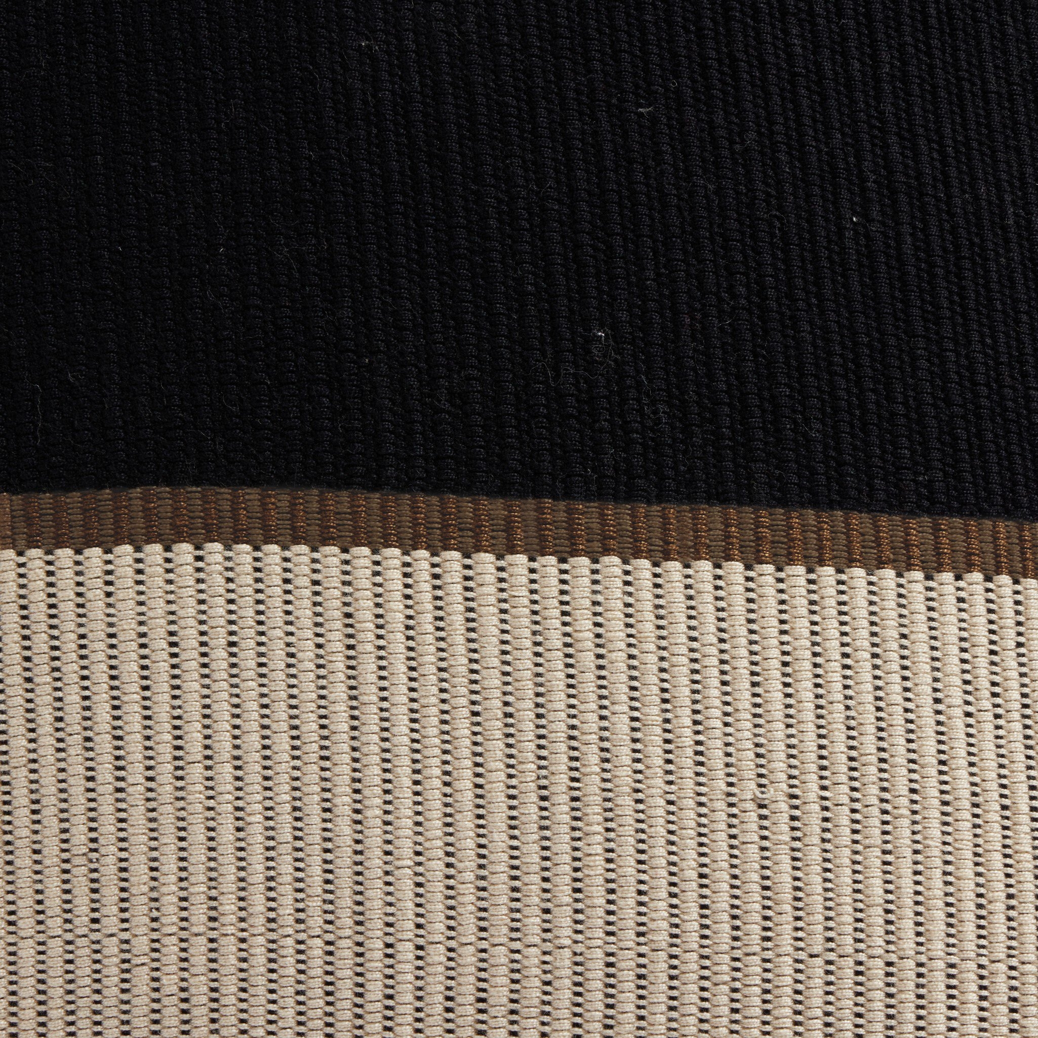 Handwoven Merido Pillow - Black - Beige Cotton - Image 4