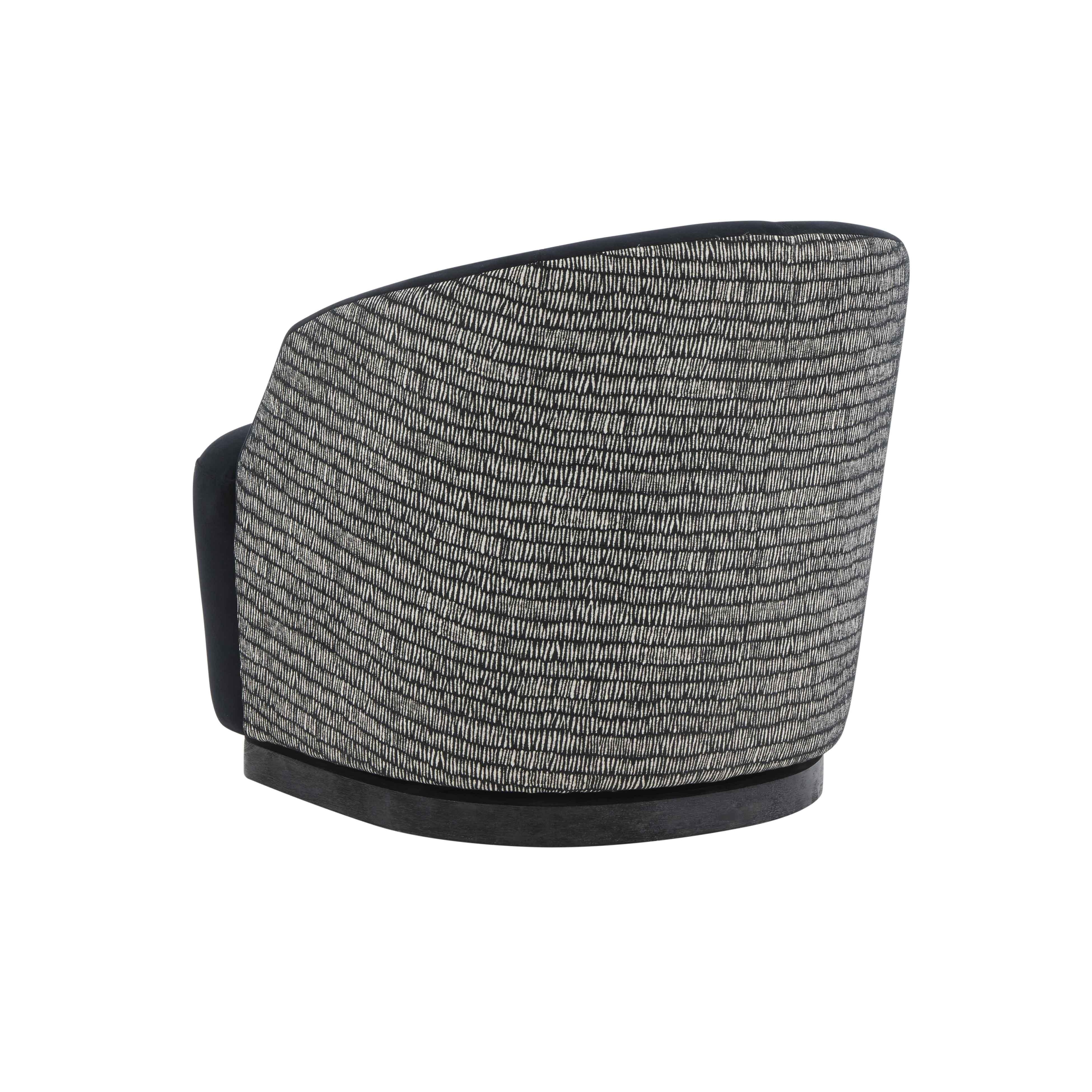 Reese Black Velvet Swivel Chair - Image 3