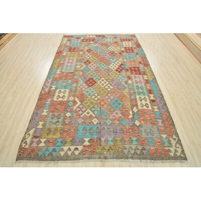 One-of-a-Kind Gadis Hand-Knotted 6'9" x 10' Wool Area Rug in Brown/Blue - Image 0