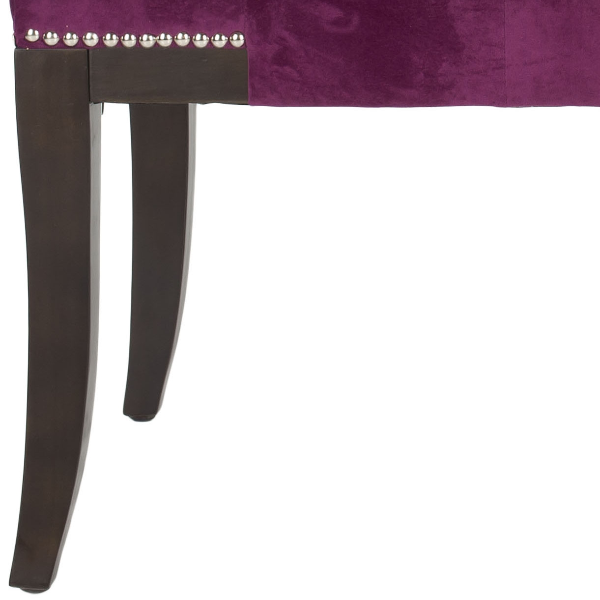 Gibbons Bench - Silver Nail Heads - Plum/Espresso - Safavieh - Image 1